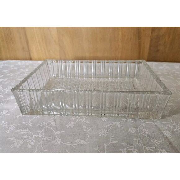 EAPG Glass John B. Higbee BIJOU Rib & Star Variation Relish Dish Rectangle 7"x5" - Picture 1 of 6